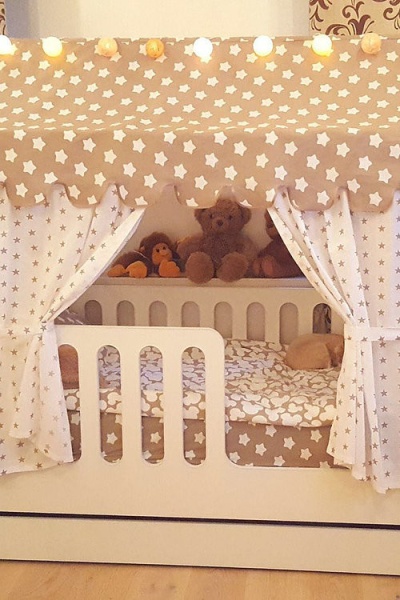 Кровать Сказка Белая (Домик с Ящиком)/Спальное Место 800 х 1600 мм