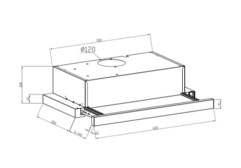 Встраиваемая вытяжка HUBBLE G 600 WHITE