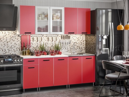 Кухонный Гарнитур Риана-1 Красный 1600/1700/1800/2000 мм