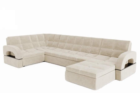 Диван Угловой Мадрид с Оттоманкой (Ш-3560 х Г-1800 х В-1000 мм)/Разные Цвета