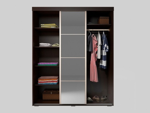 Шкаф-Купе Вега Ш-02 Венге/Дуб Белфорт (Ш-1500 × В-2107 × Г-605 мм)