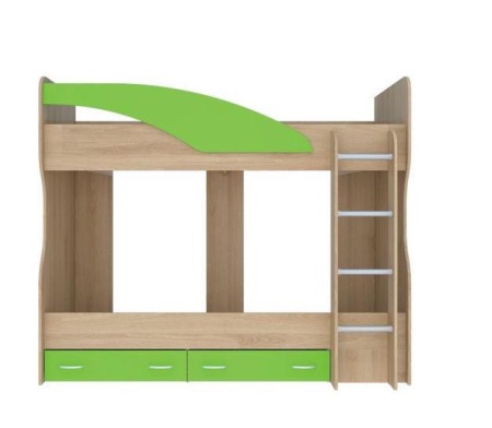 Кровать Двухъярусная (Д-2032хВ-1700хГ-1000 мм)/Разные Цвета